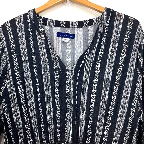 Simply Styled NEW Dusty Blue Pattern Boho Prairie Core Crinkle Dress - Picture 6 of 13